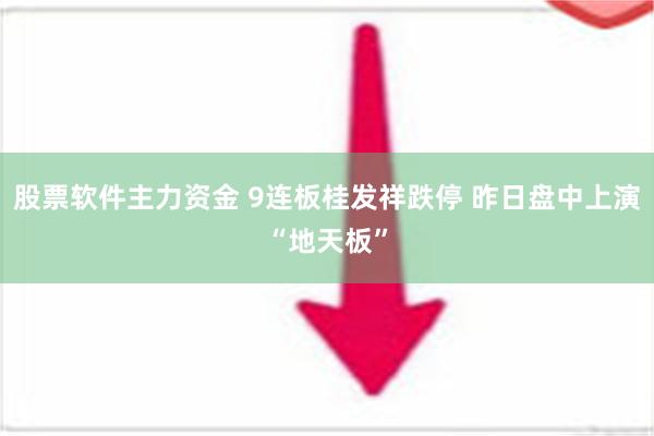 股票软件主力资金 9连板桂发祥跌停 昨日盘中上演“地天板”